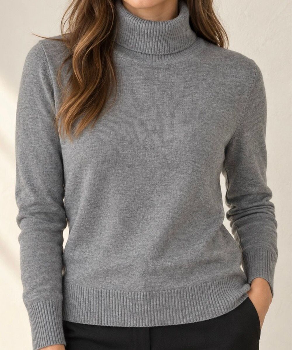 Merona Gray Turtleneck Knit Sweater Large